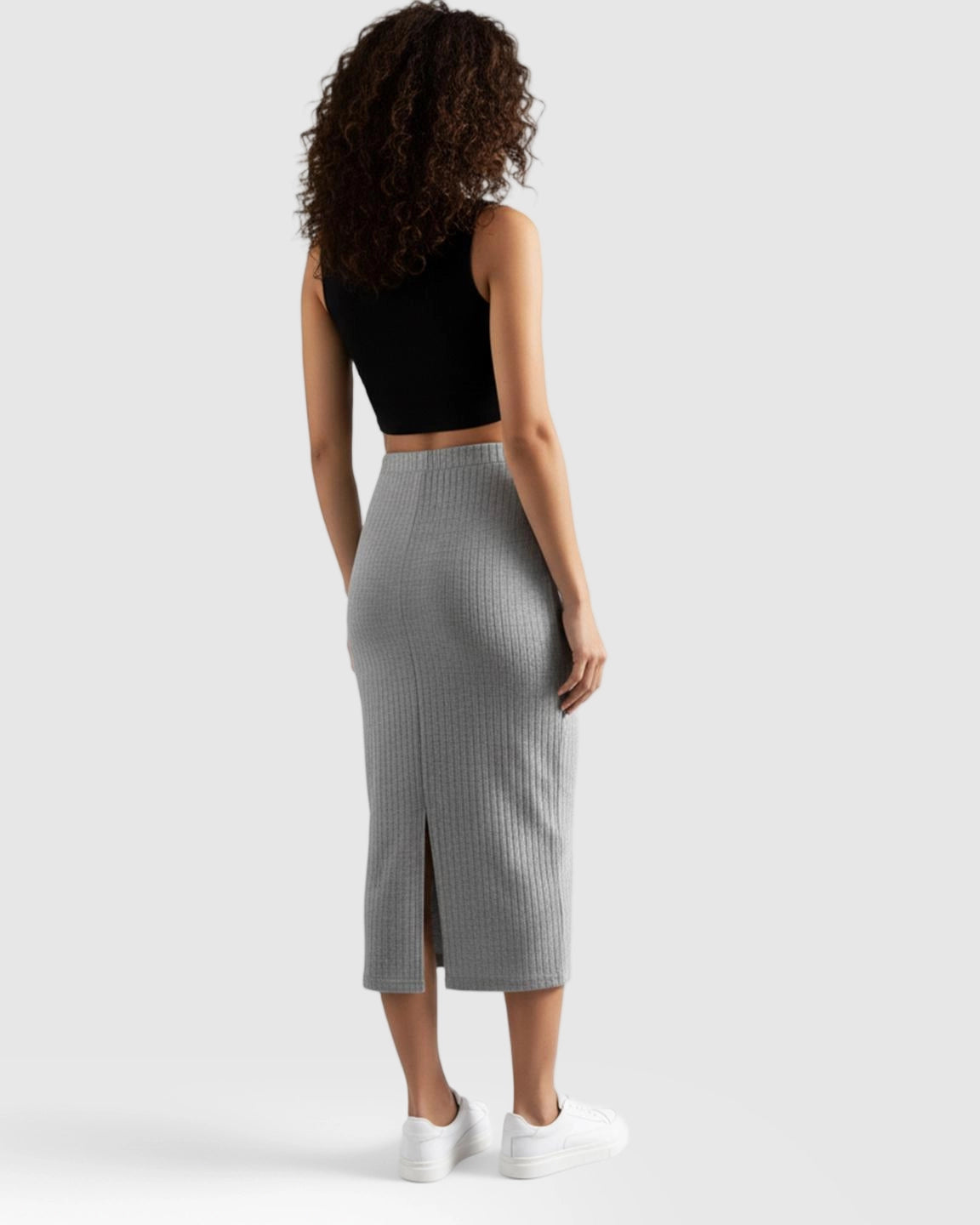 High-Waist Ribbed Maternity Skirt