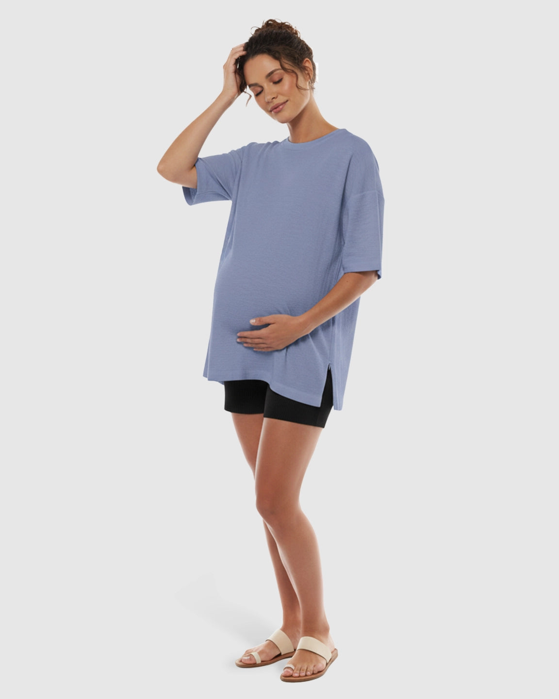 Side Slits Relaxed Maternity T-Shirt