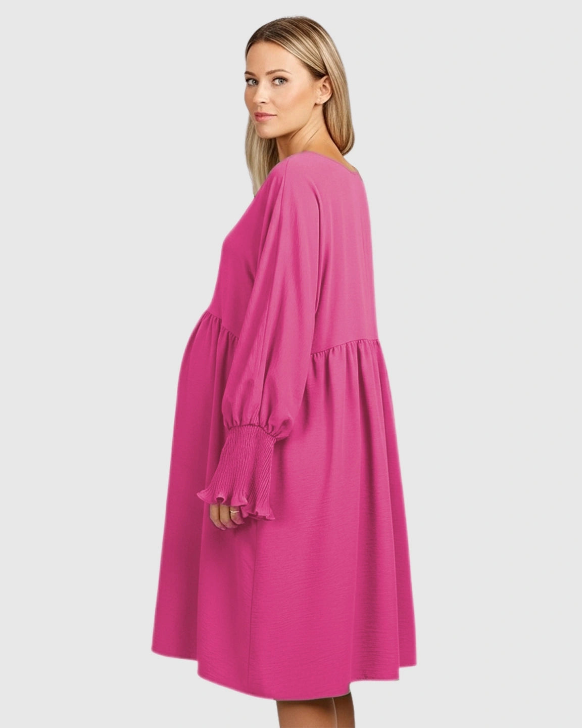 Flowy Smocked Sleeve Casual Dress