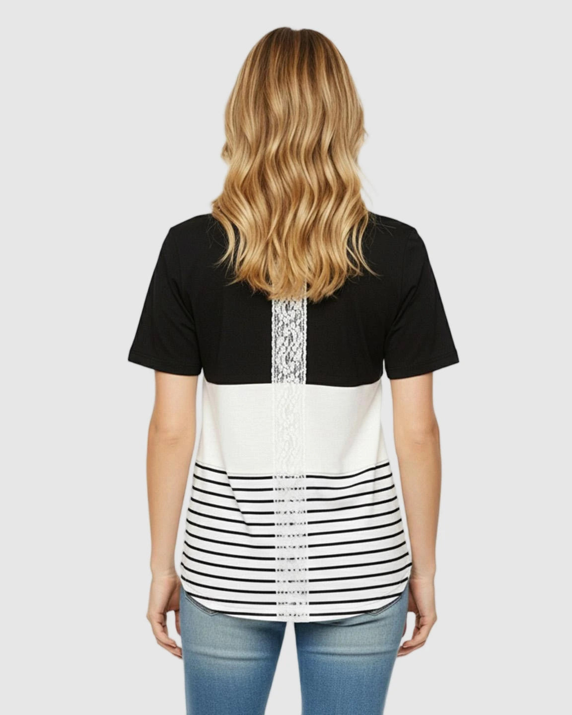 Hidden Nursing Access Colorblock Striped Maternity Top