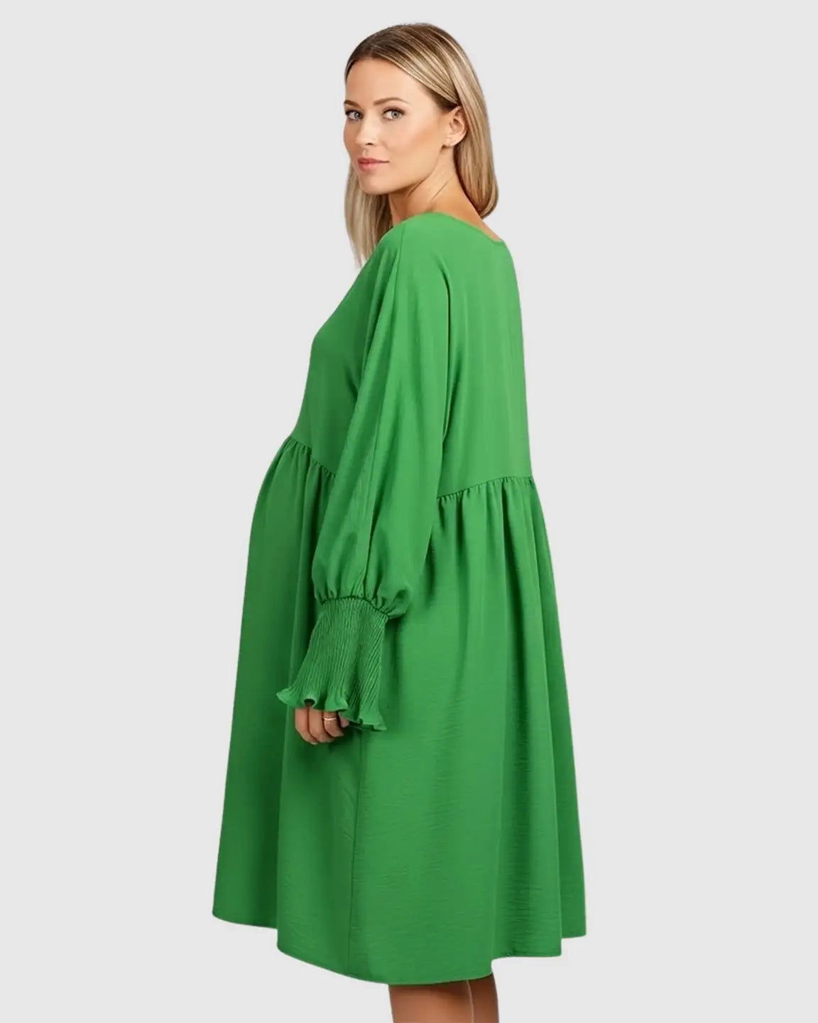 Flowy Smocked Sleeve Casual Dress