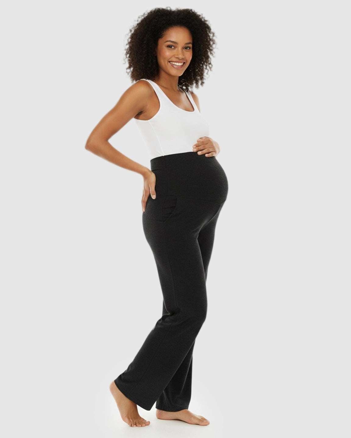Foldable Waistband Wide-Leg Maternity Lounge Pants