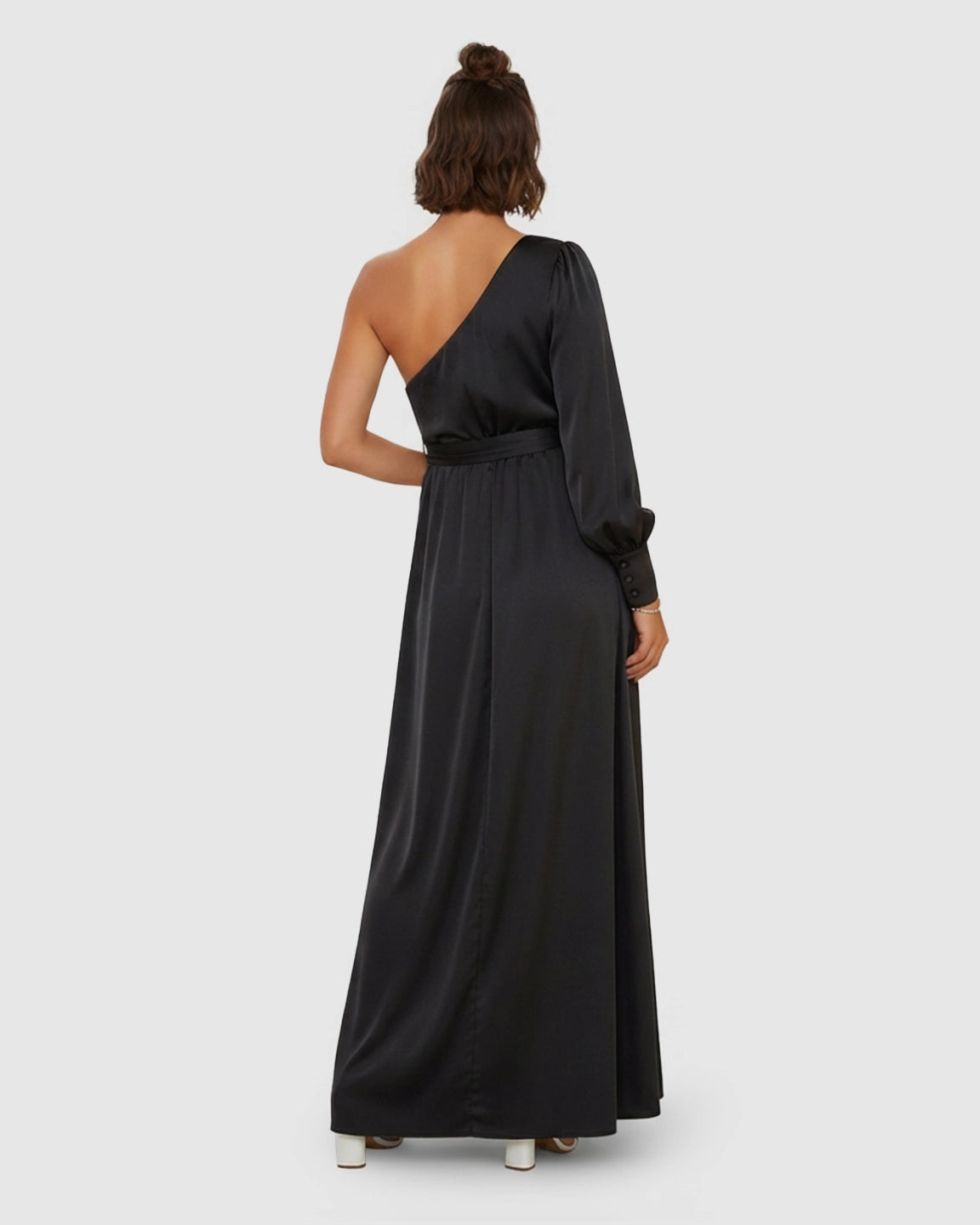 One-Shoulder Elegant Maternity Maxi Dress