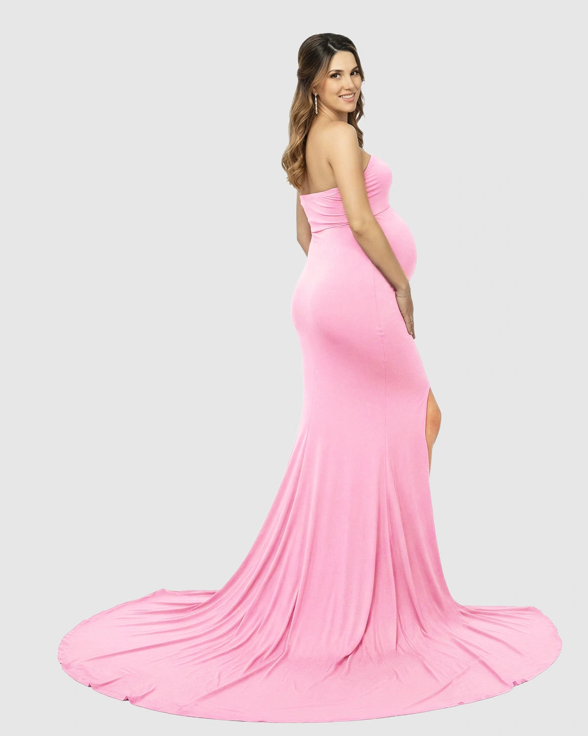 Strapless Sweetheart Neckline Trumpet Silhouette Maternity Gown