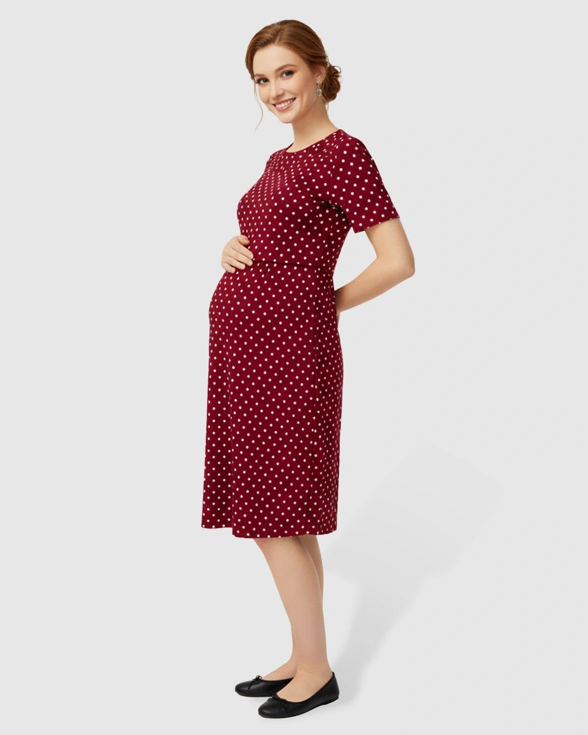 Polka Dot Loose Fit Maternity & Nursing Dress