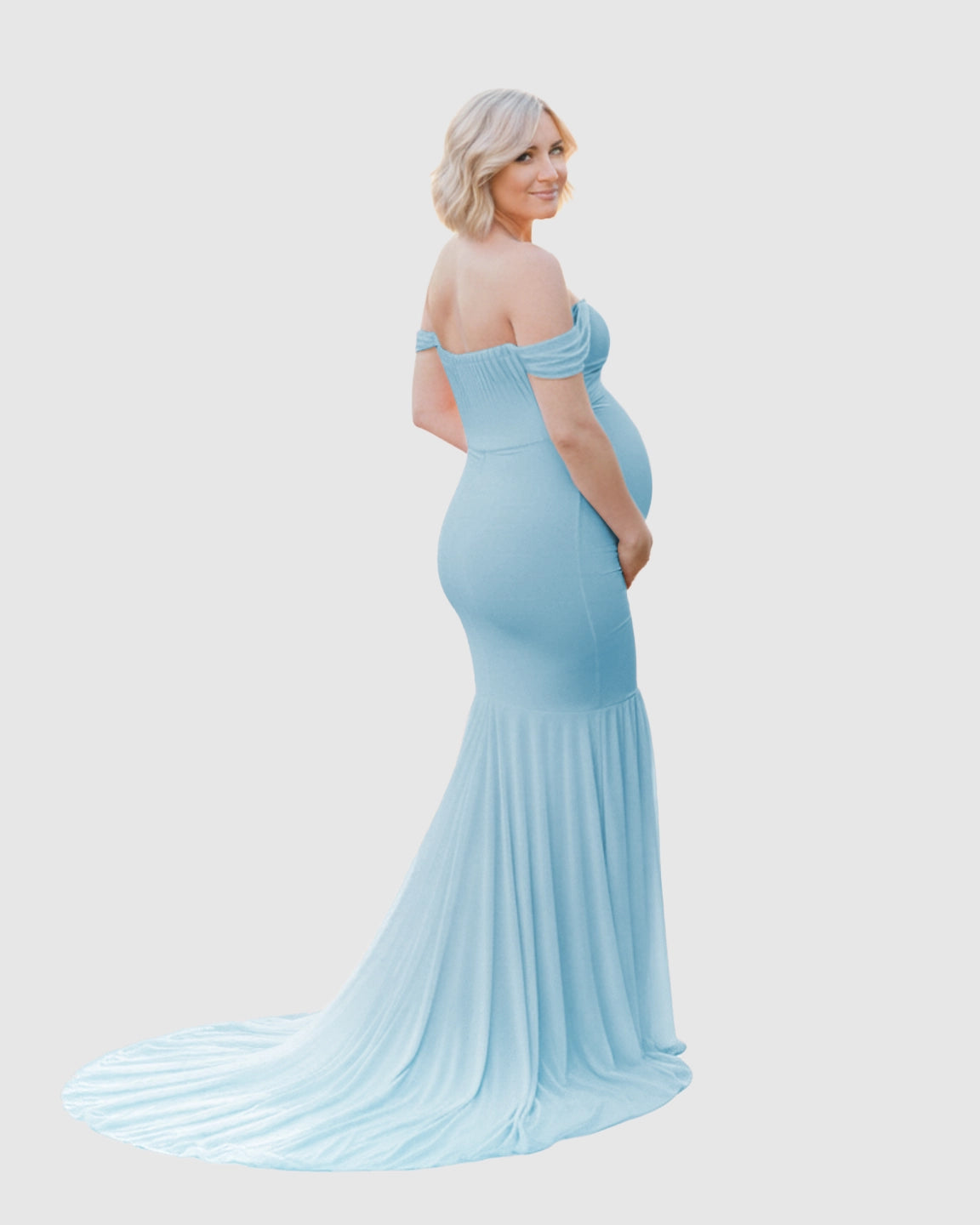 Off-Shoulder Mermaid Maternity Photoshoot Gown