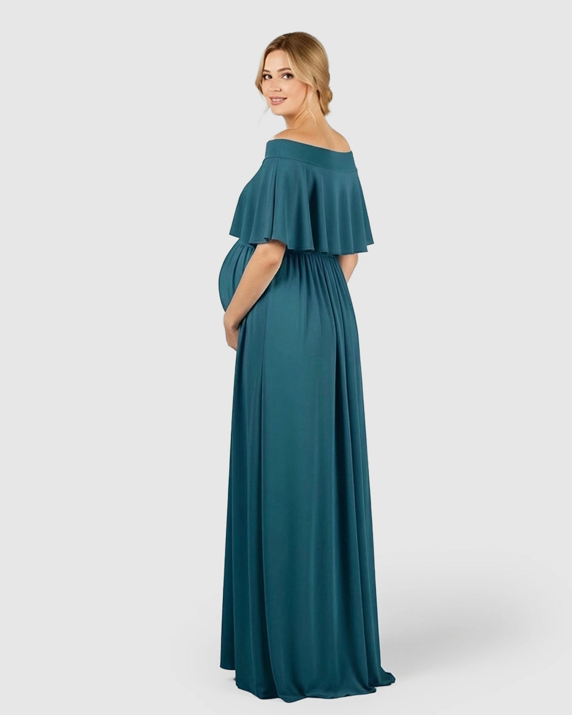 Off Shoulder Bohemian Maternity Photoshoot Dress