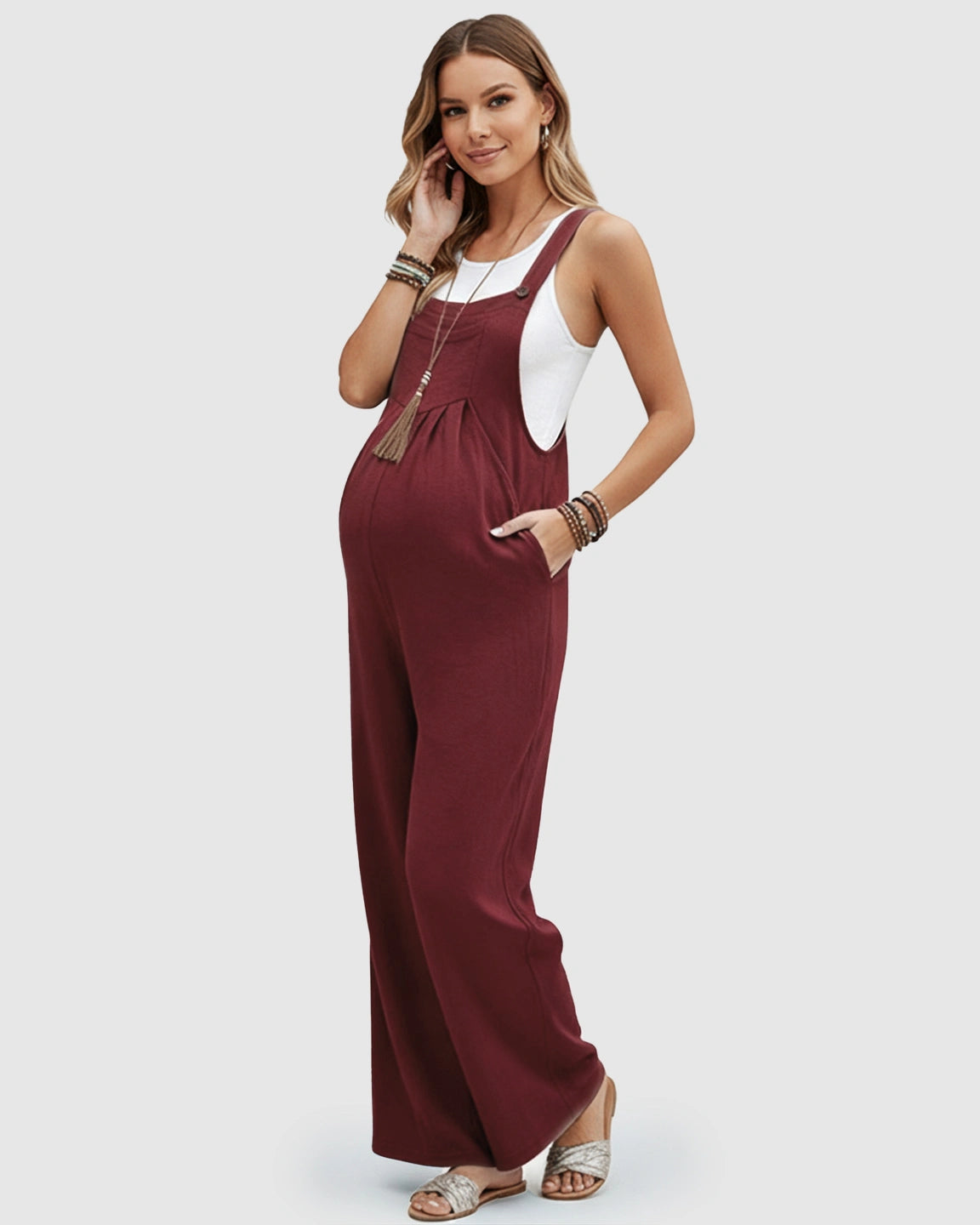 Cotton Drape Maternity Jumpsuit