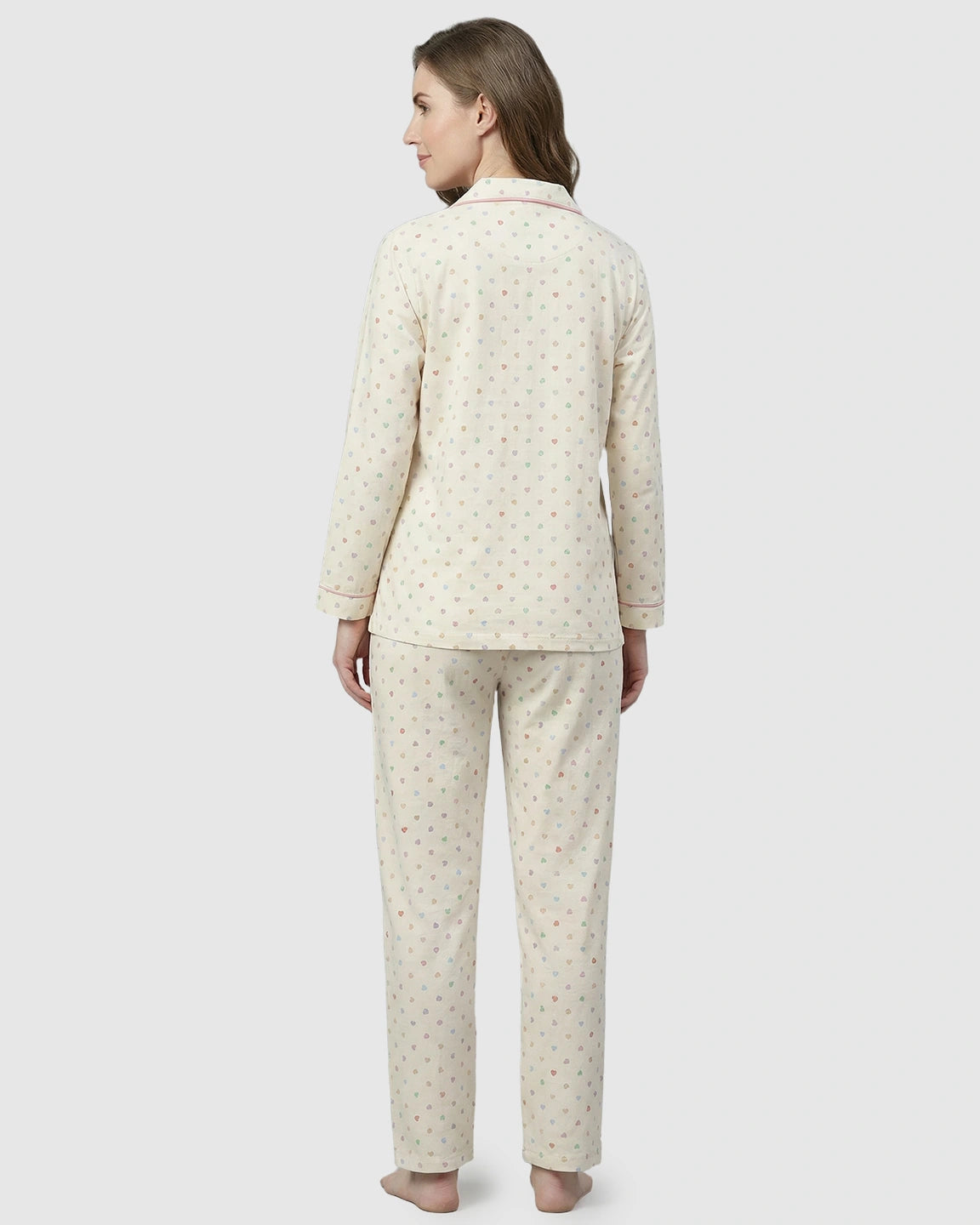 Floral Collared Cotton Gauze Nursing Pajama Set