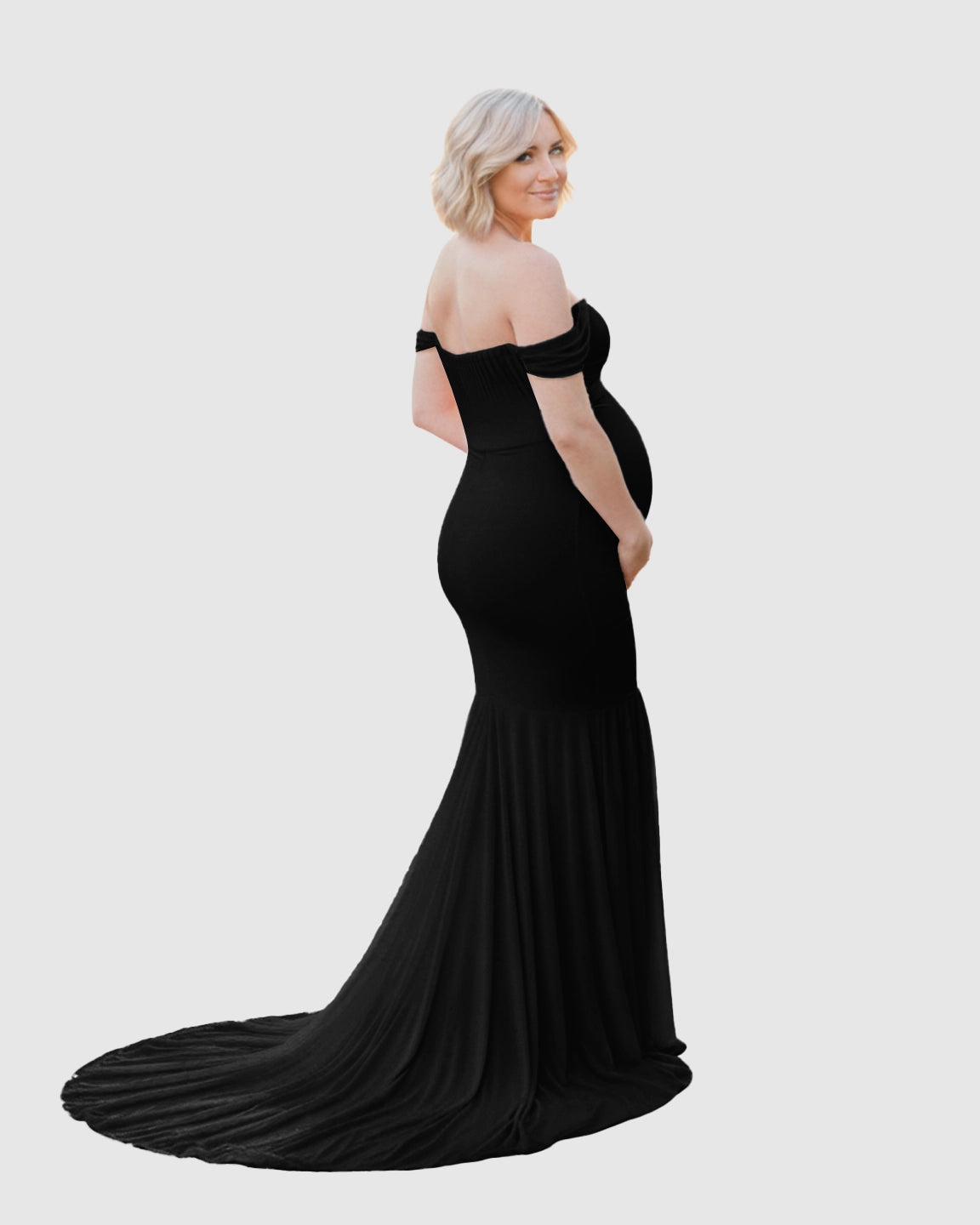 Off-Shoulder Mermaid Maternity Photoshoot Gown