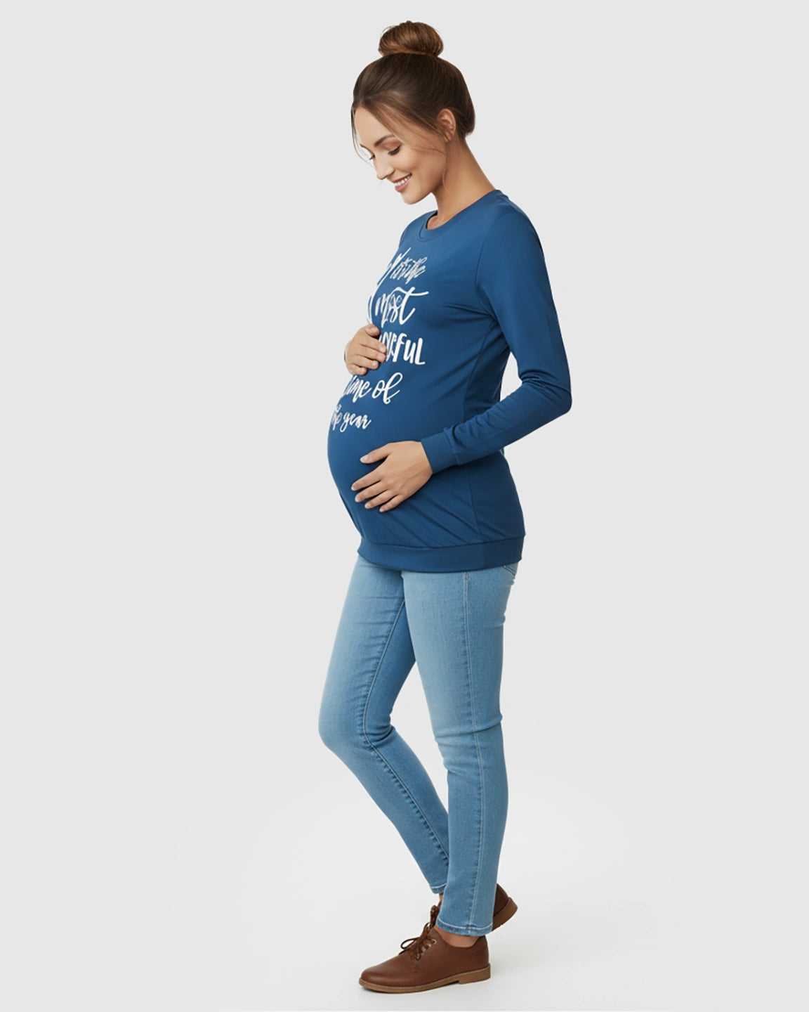 Long-Sleeve Relaxed Fit Maternity Sweatshirt