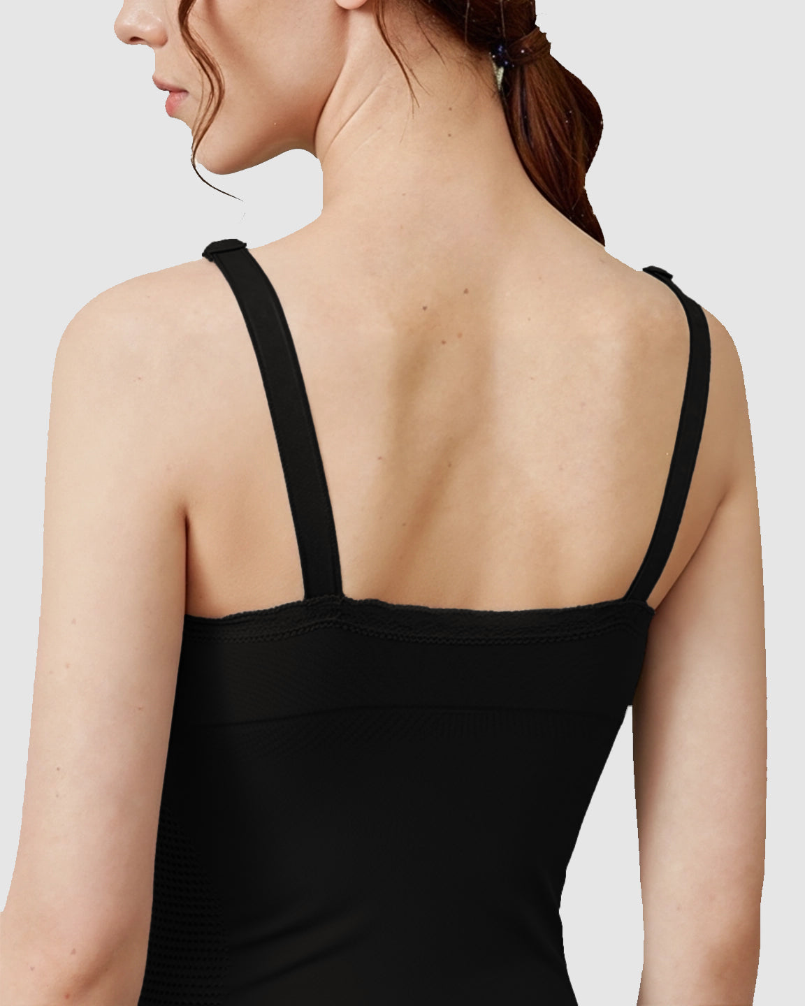 Seamless Lace-Trim V-Neck Nursing Cami