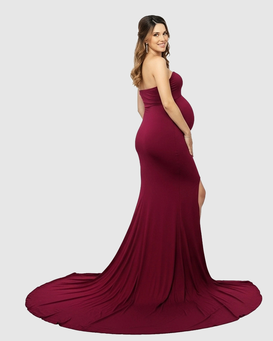 Strapless Sweetheart Neckline Trumpet Silhouette Maternity Gown