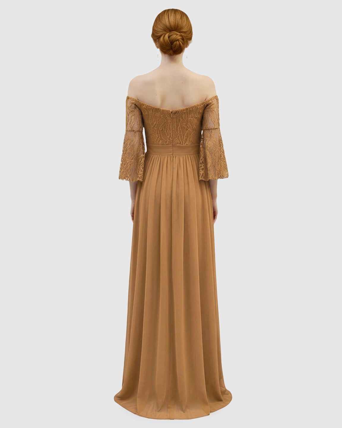 Off-Shoulder Lace Bodice Maternity Photoshoot Dress