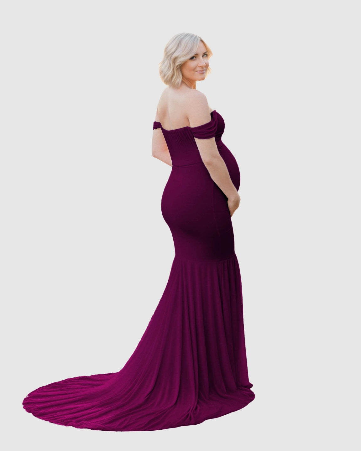 Off-Shoulder Mermaid Maternity Photoshoot Gown