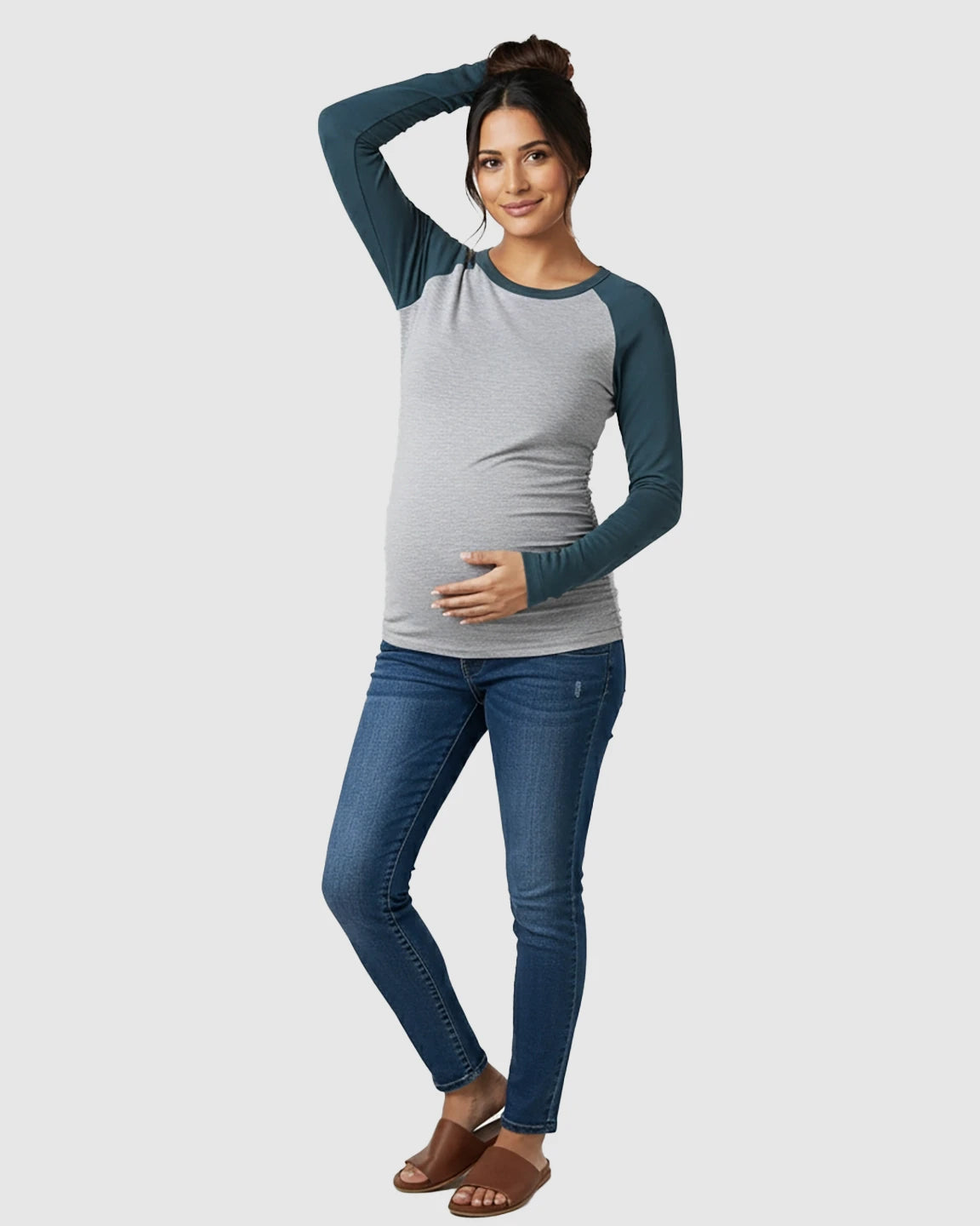 Stretch Fit Long-Sleeve Maternity Top