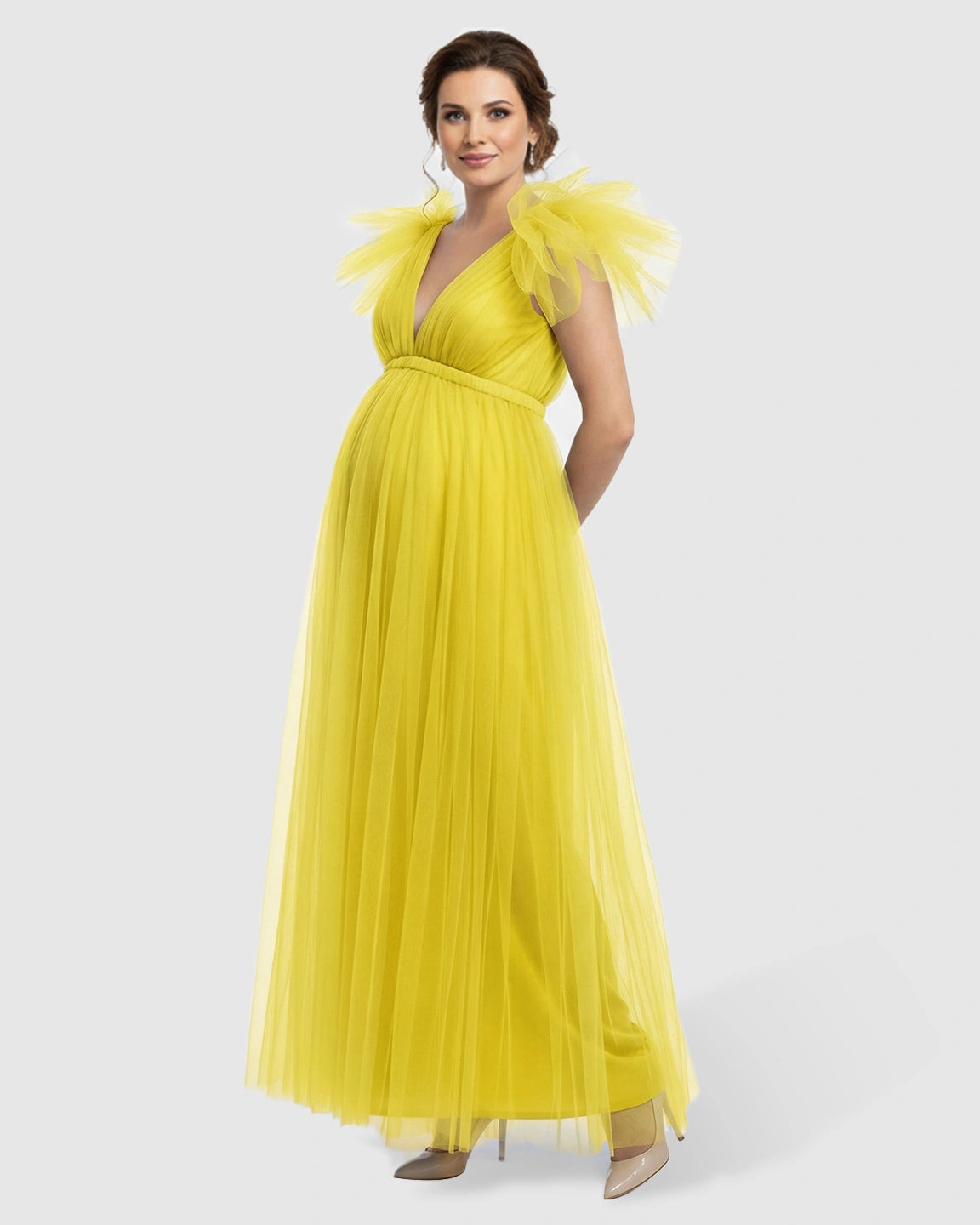 Dramatic Tulle Babydoll Maternity Photoshoot Dress