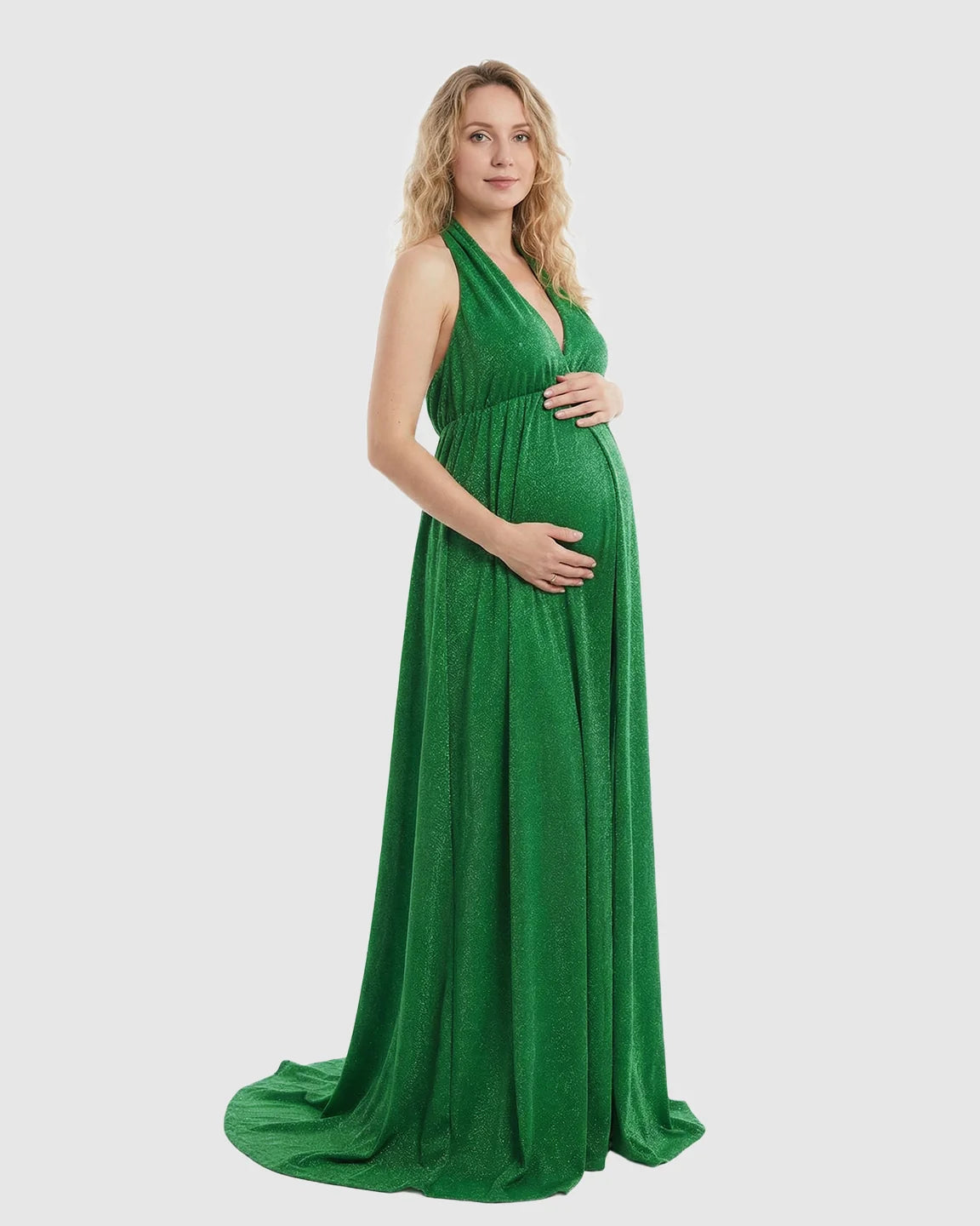 Tie-Back Flowing Maternity Evening Gown