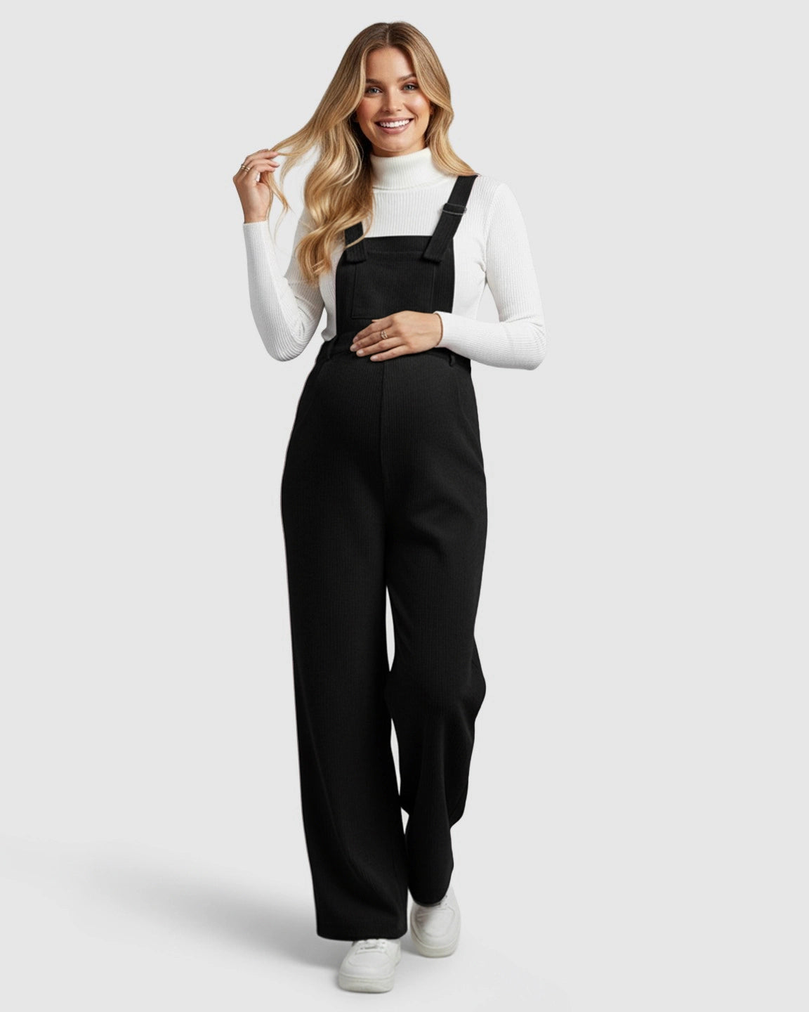 Adjustable Corduroy Maternity Jumpsuit
