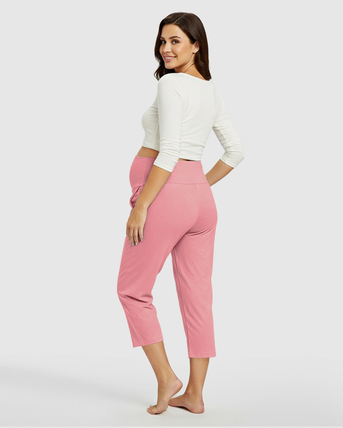 High-Waisted Maternity Capri Pants