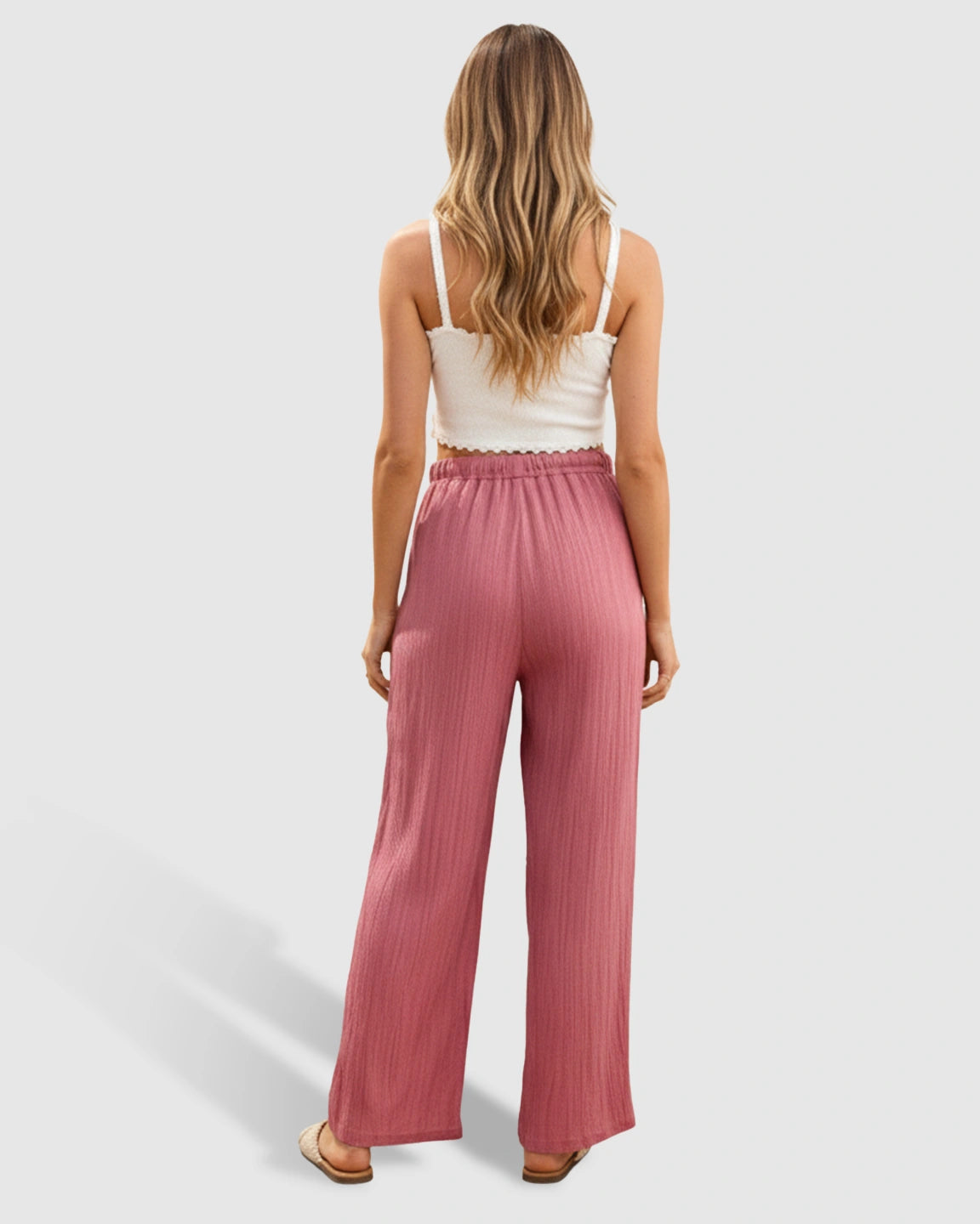 High-Waisted Breathable Wide-Leg Maternity Trousers