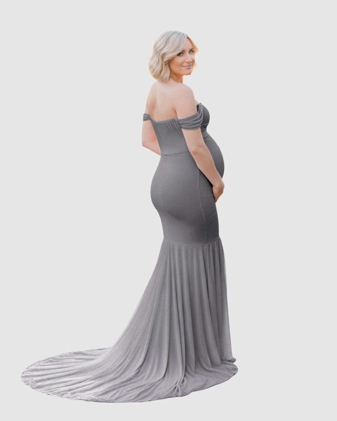Off-Shoulder Mermaid Maternity Photoshoot Gown