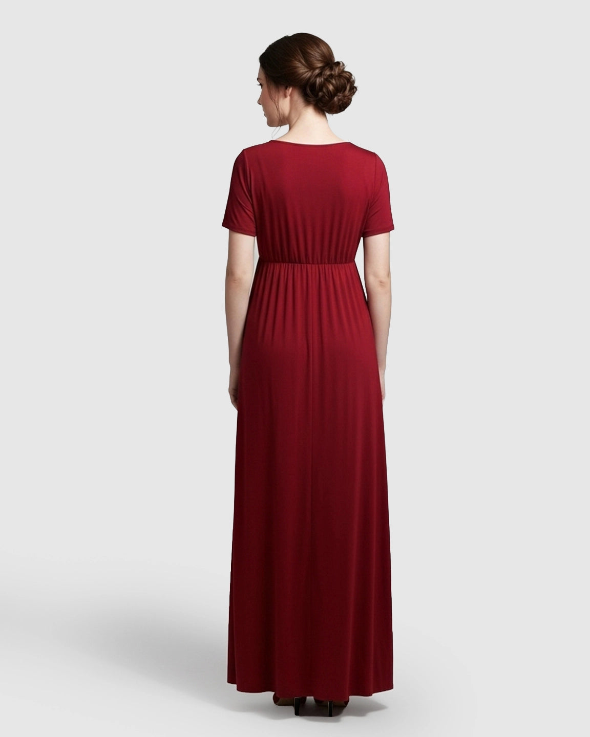 Crossover V-Neck Flowy Silhouette Maternity Maxi Dress