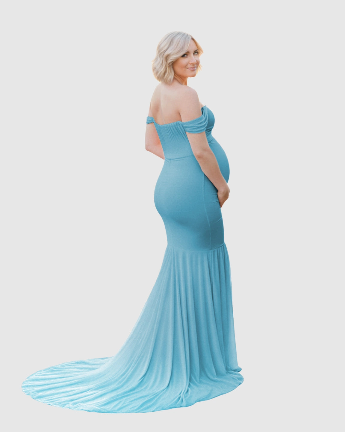 Off-Shoulder Mermaid Maternity Photoshoot Gown