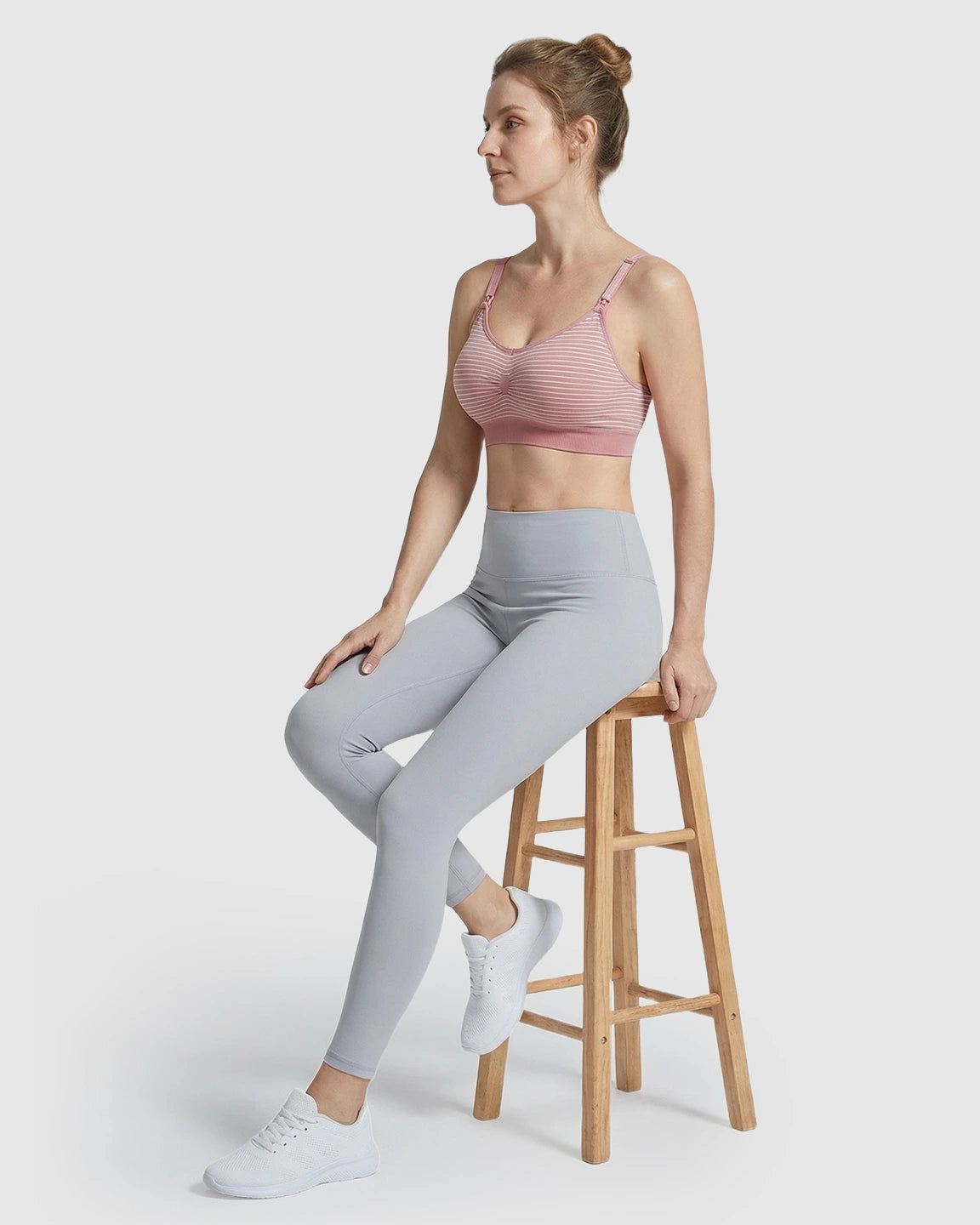 Striped Seamless Maternity Nursing Bra