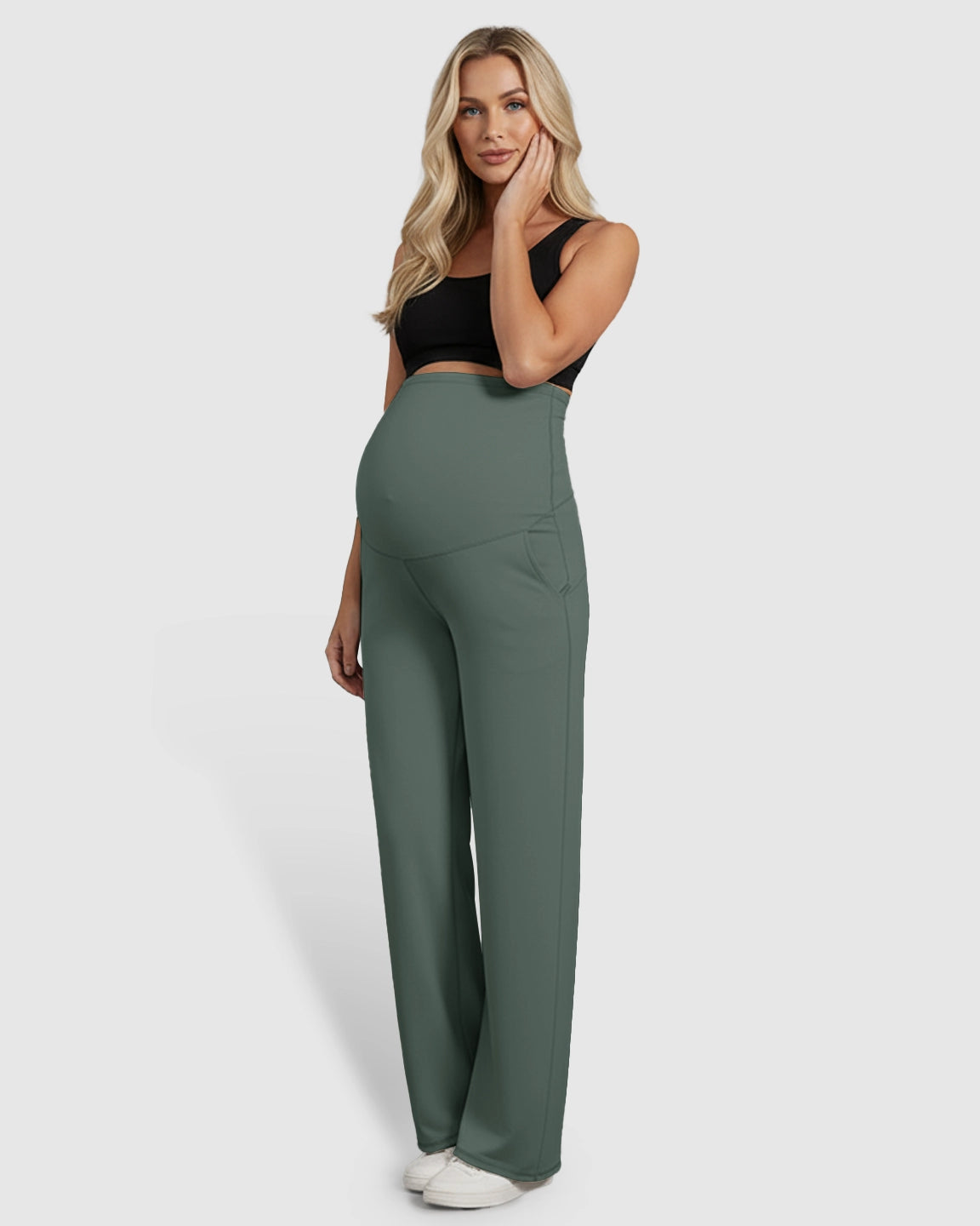 High-Waist Straight-Leg Maternity Pants
