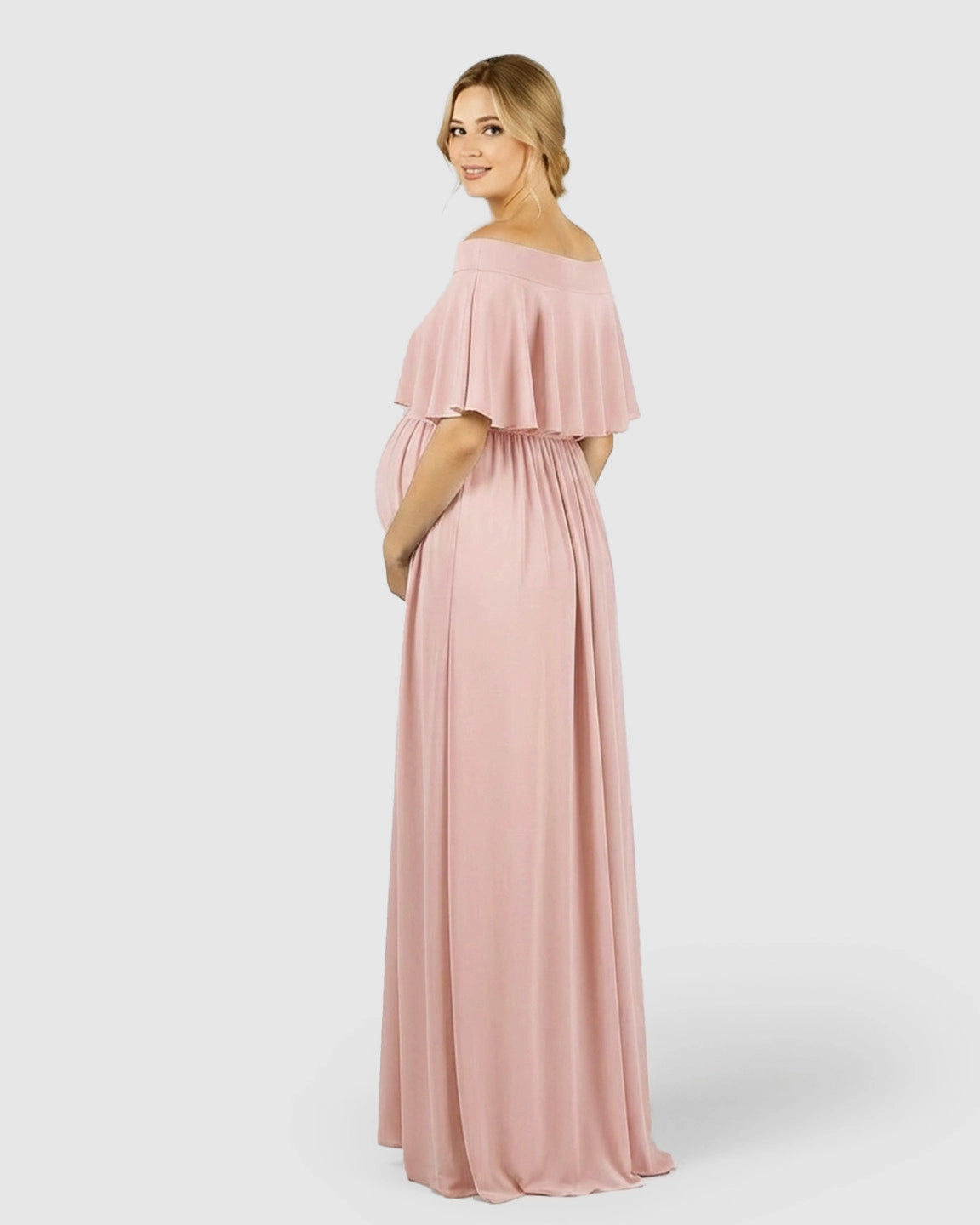 Off Shoulder Bohemian Maternity Photoshoot Dress
