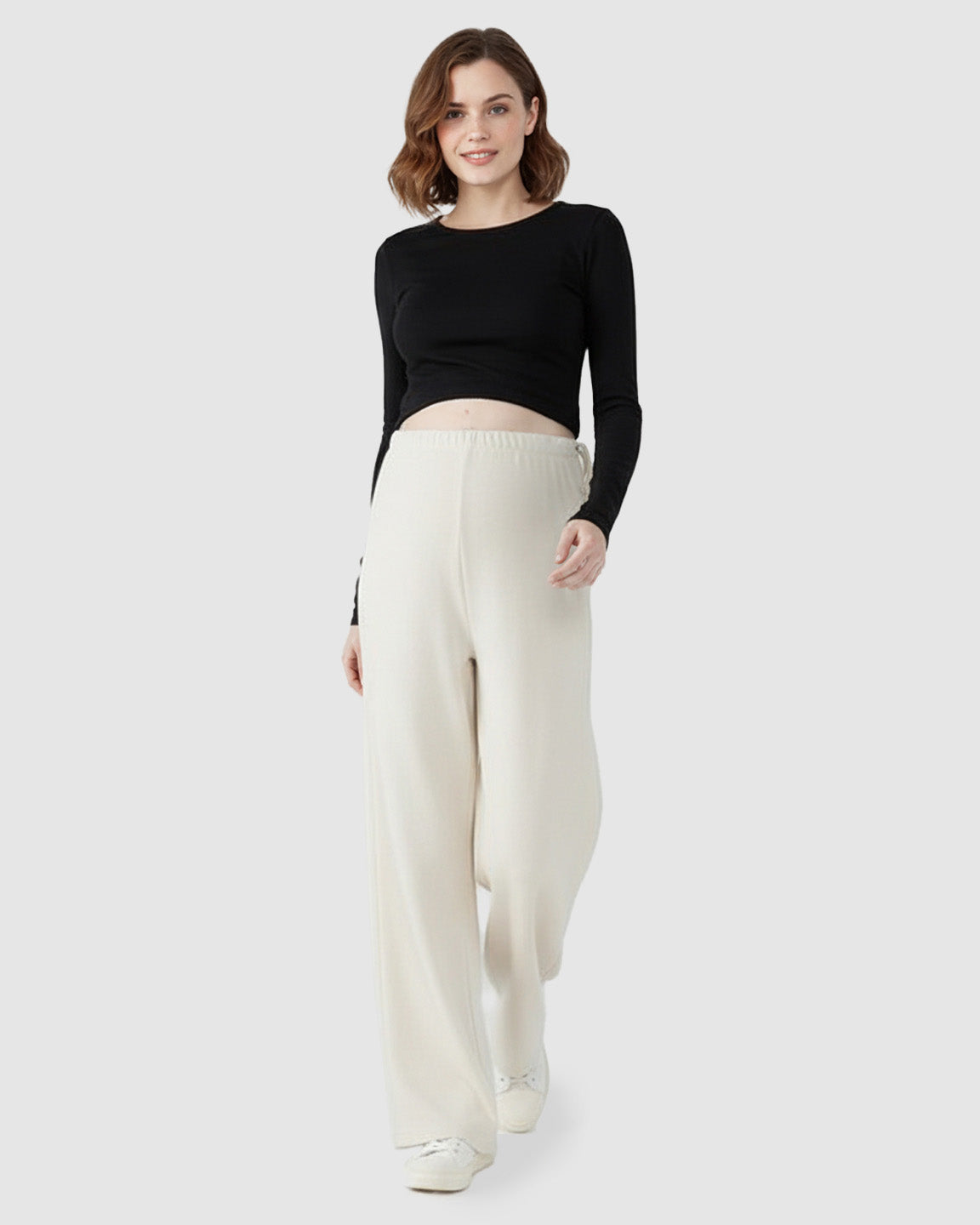 High-Waist Flowy Support Maternity Pants