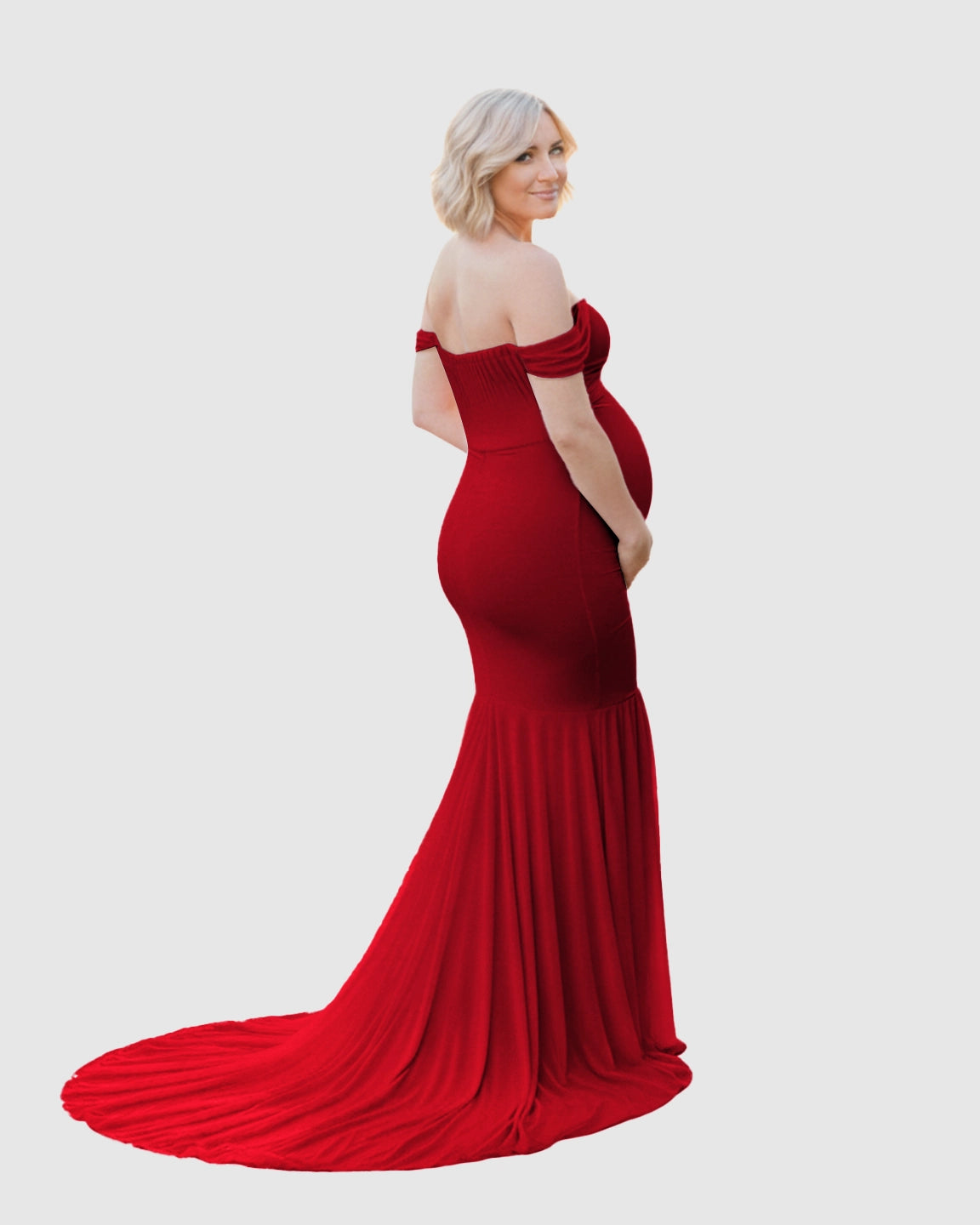 Off-Shoulder Mermaid Maternity Photoshoot Gown