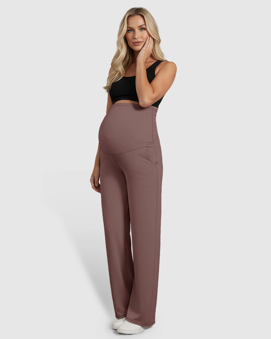 High-Waist Straight-Leg Maternity Pants