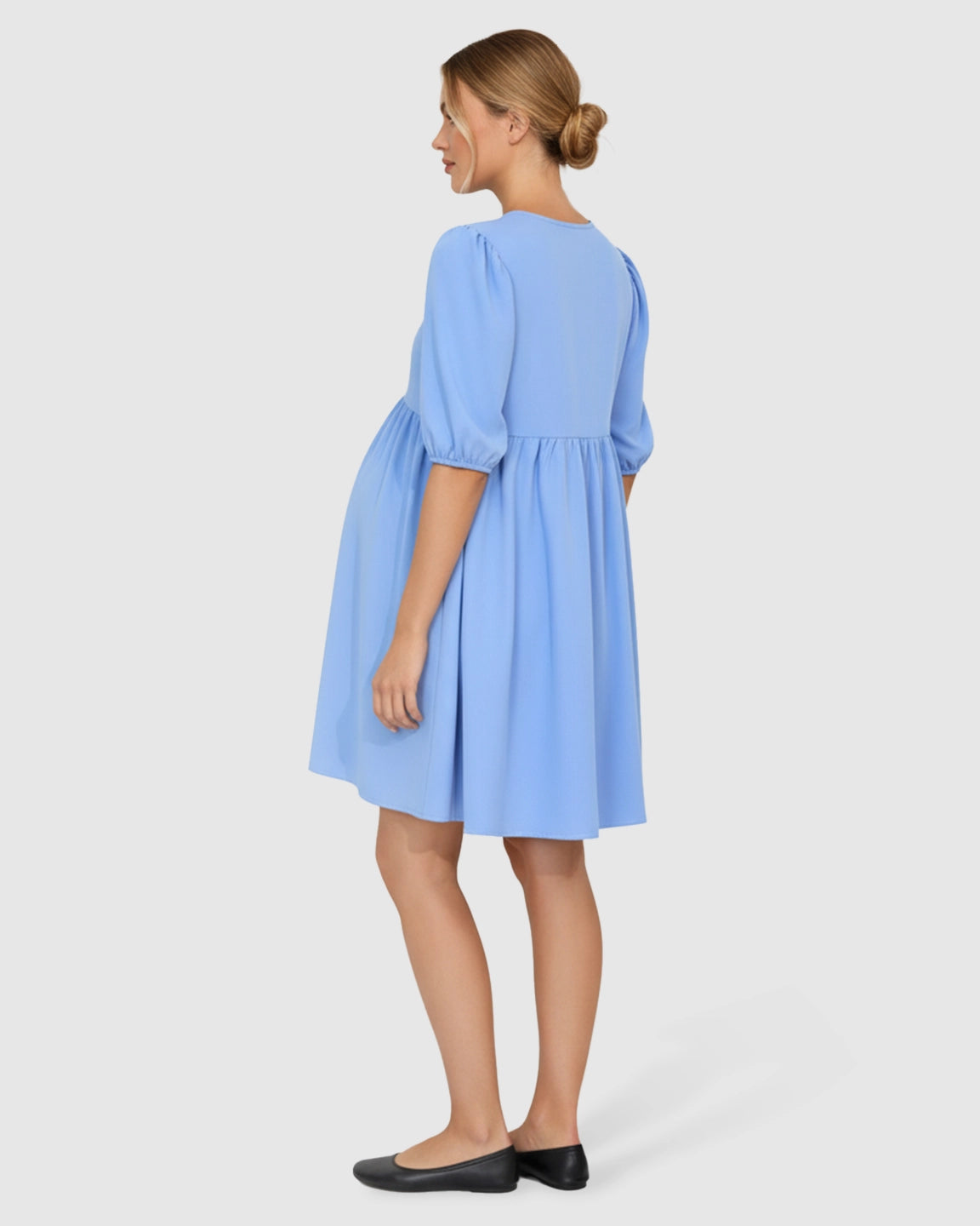 Tie-Neck Babydoll Maternity Dress