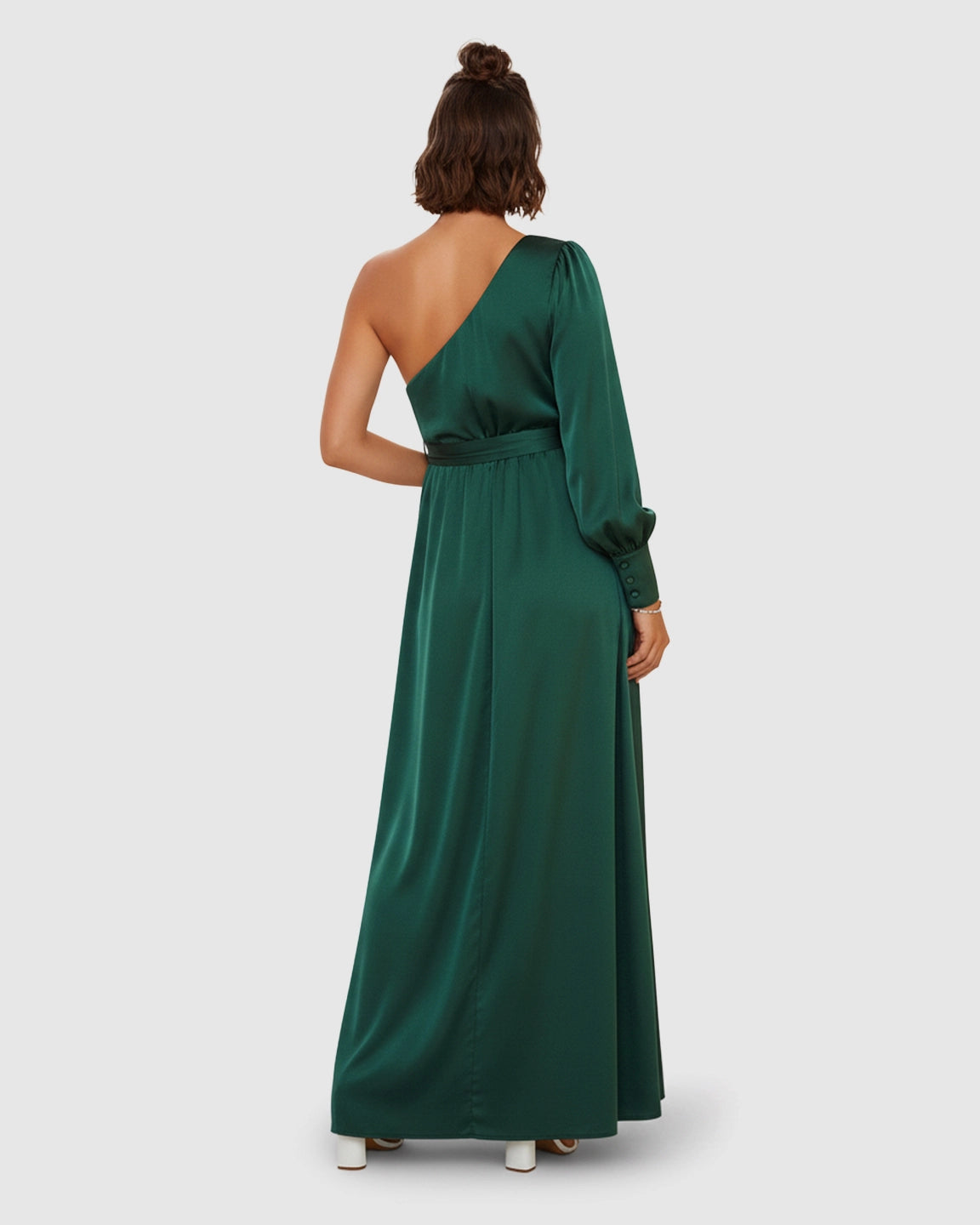 One-Shoulder Elegant Maternity Maxi Dress