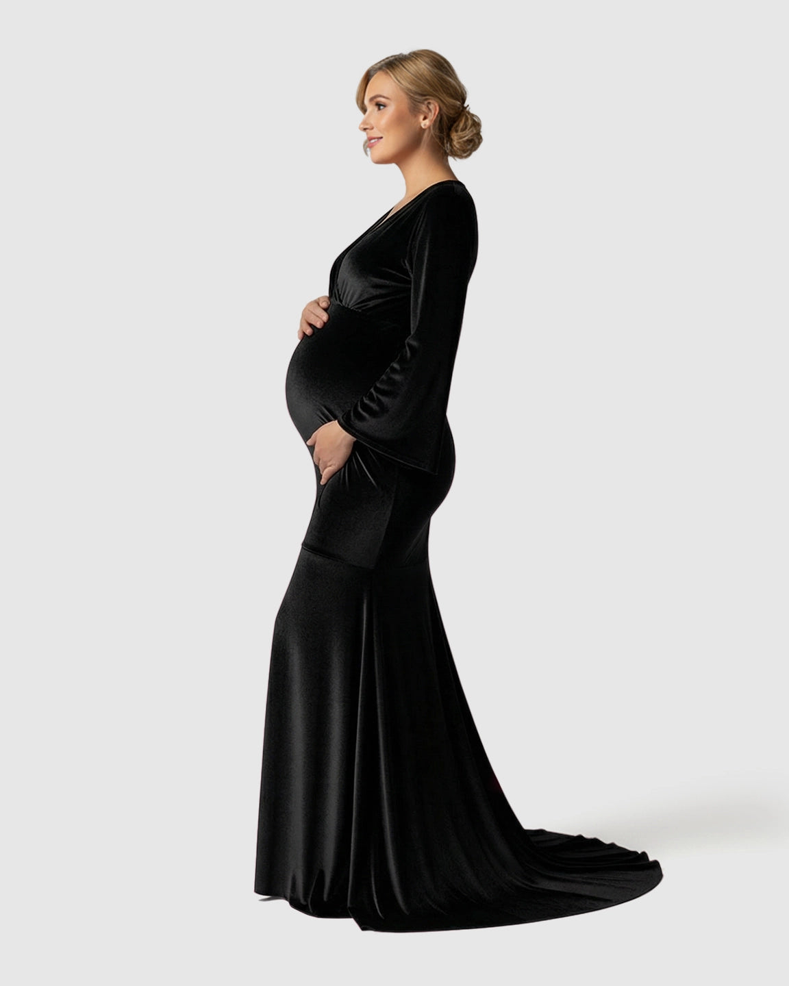 Velvet Mermaid Fit Maternity Gown