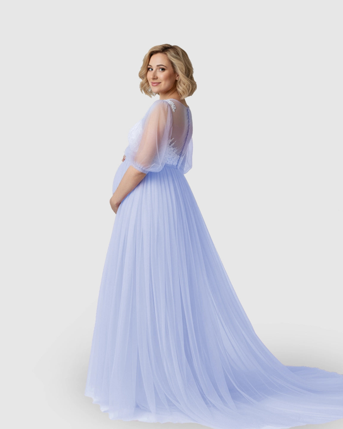 Tulle Lace Swing Trail Maternity Photoshoot Dress
