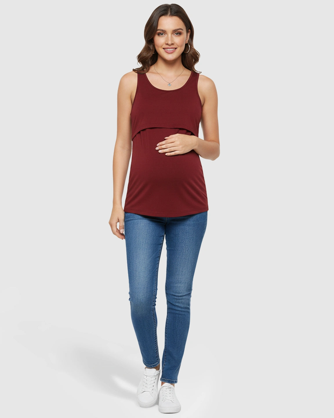 Pull-Up Nursing Access Loose Fit Tank Top