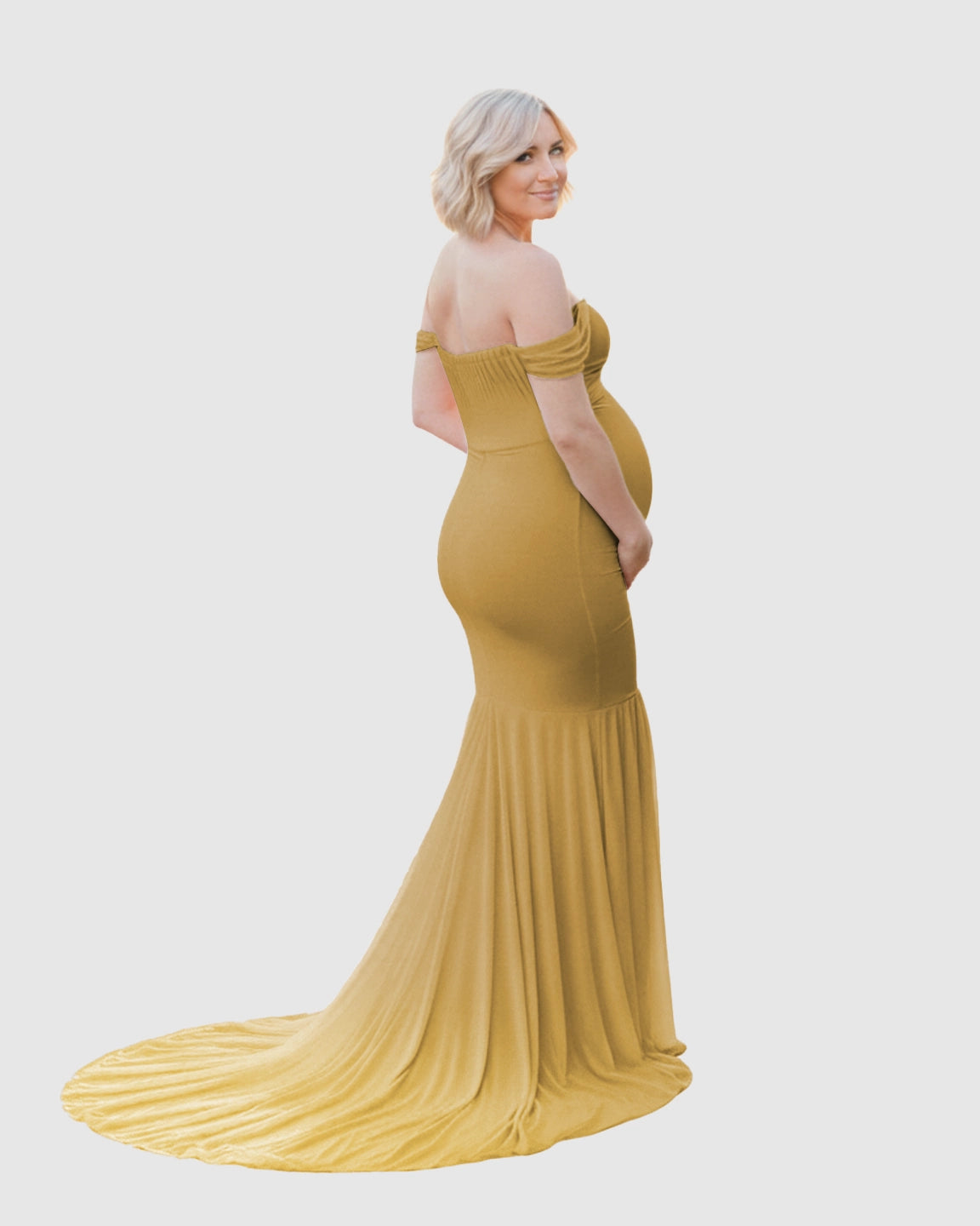 Off-Shoulder Mermaid Maternity Photoshoot Gown