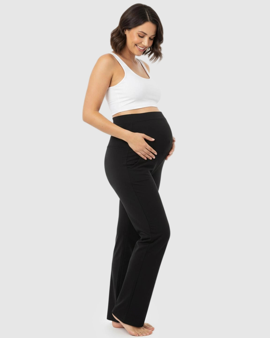 Stretch Flared with Pockets Maternity Pants