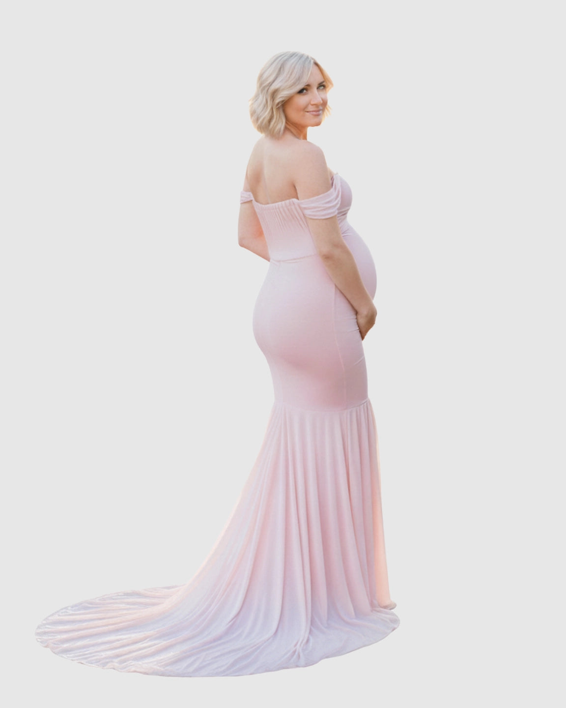 Off-Shoulder Mermaid Maternity Photoshoot Gown