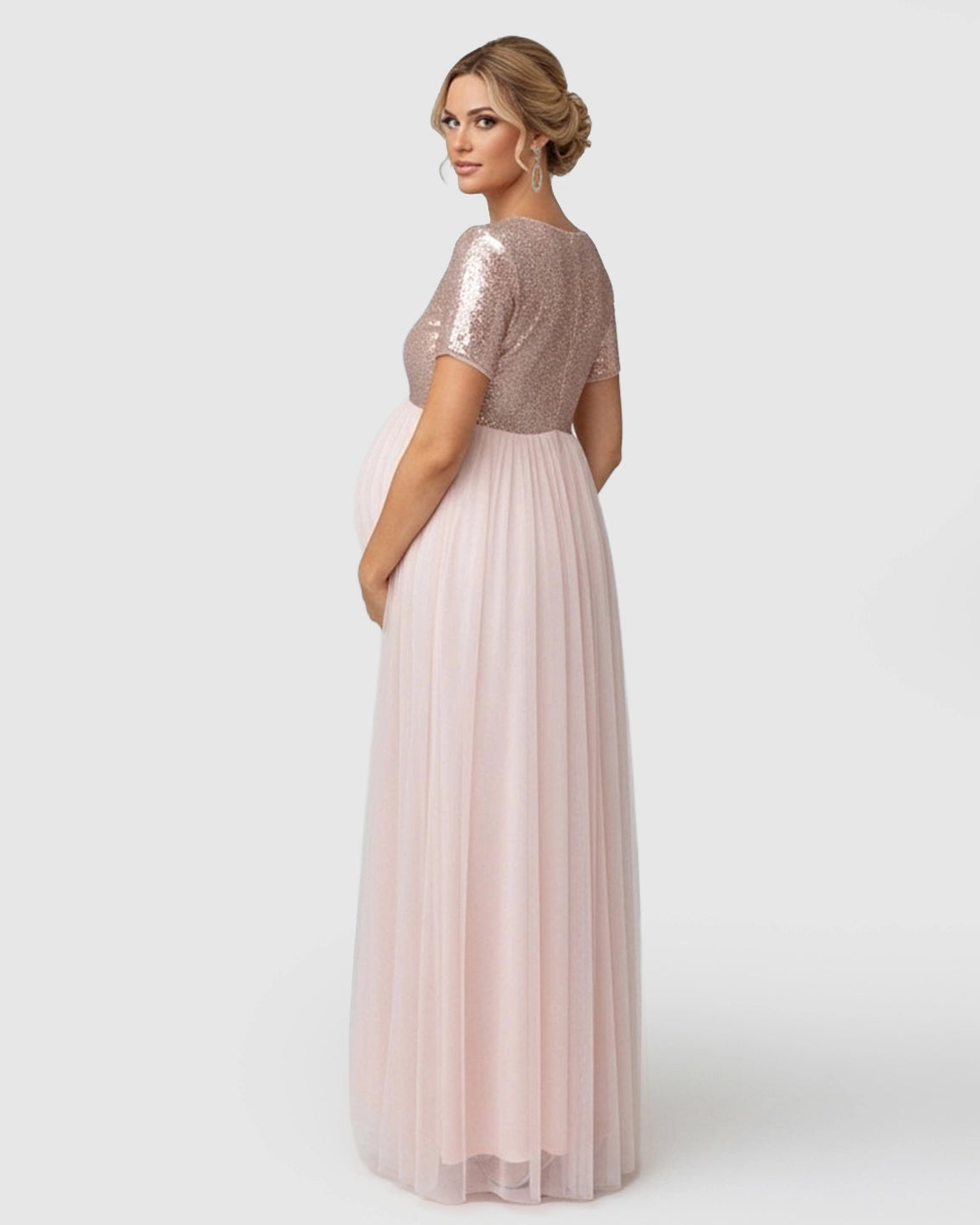 Sequin Bodice Glamorous Maternity Maxi Dress