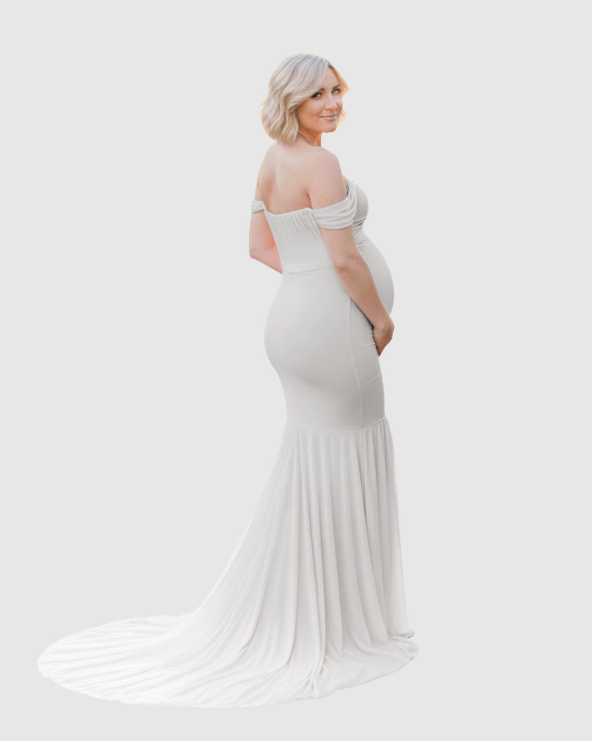 Off-Shoulder Mermaid Maternity Photoshoot Gown