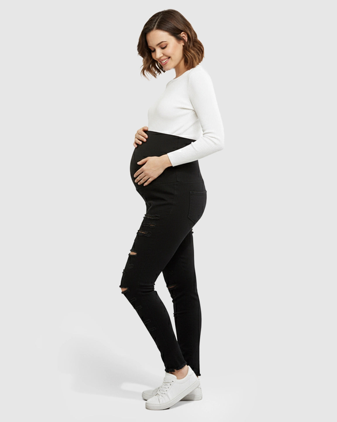High-Waist Straight-Leg Maternity Jeans