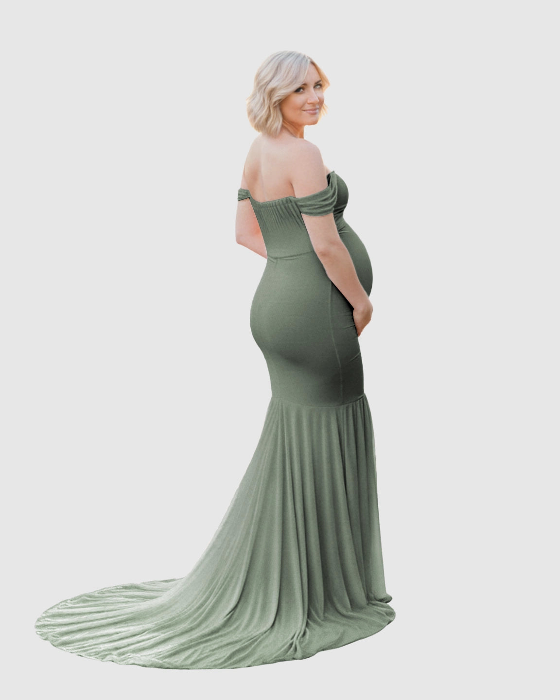 Off-Shoulder Mermaid Maternity Photoshoot Gown