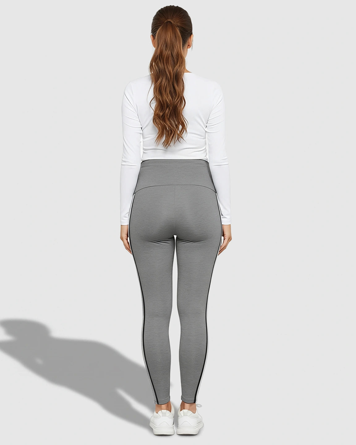 Stretch Waist Panel Side-Stripe Maternity Leggings