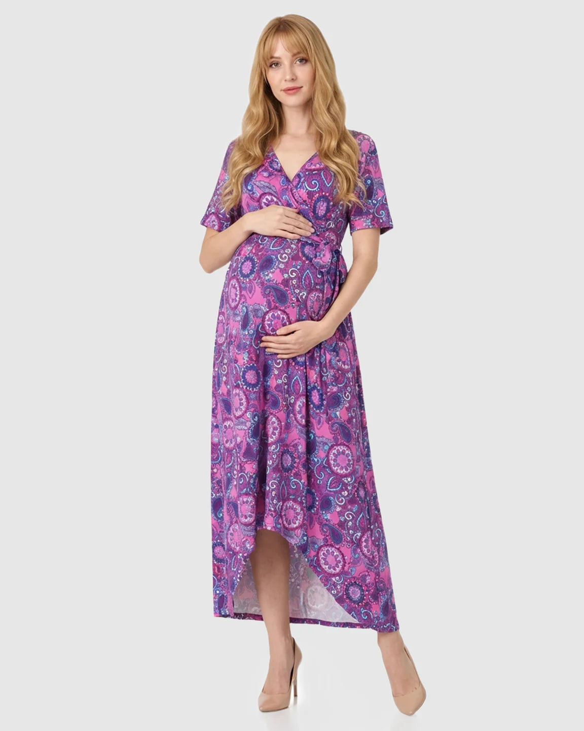 Concealed Nursing Access Floral Maternity Dress