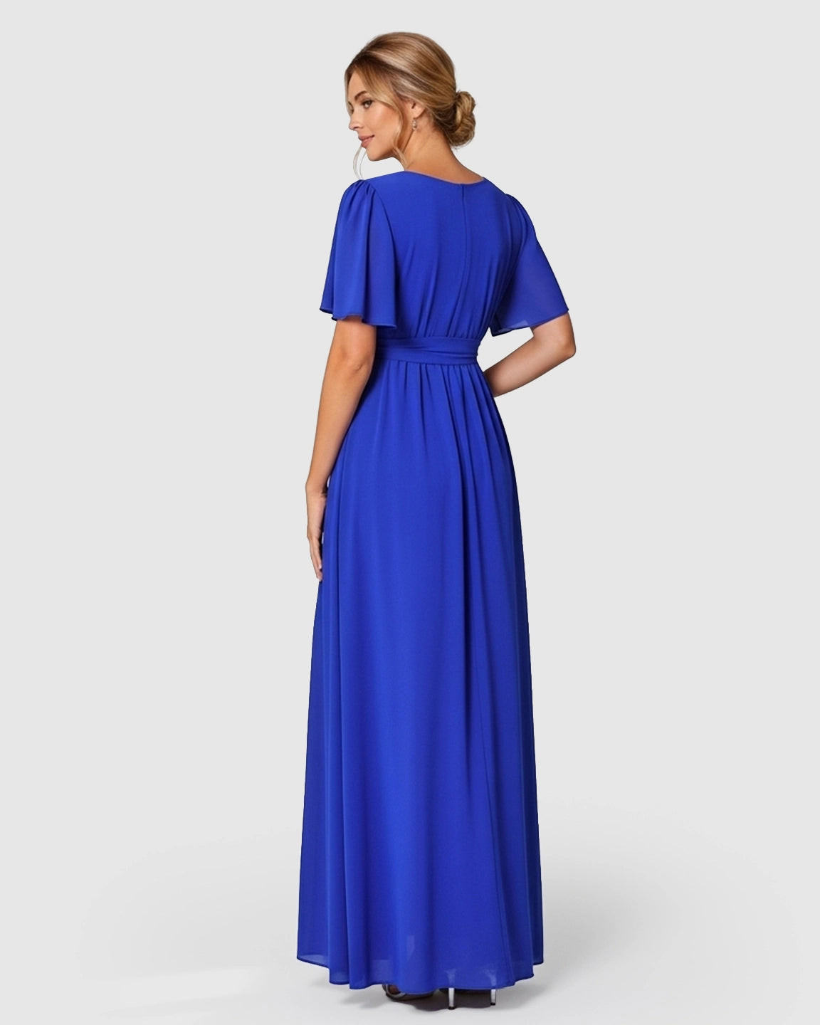 V-Neck A-line Maternity Maxi Dress