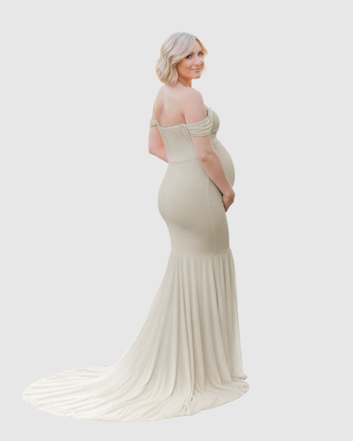 Off-Shoulder Mermaid Maternity Photoshoot Gown